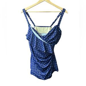 New Talbots l tankini swimsuit top underwire support 12 navy